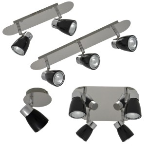 PETE-2 chrom+czarny lampa sufitowa spot plafon klosze metalowe ruchome  ↔32cm ↕17cm 2xGU10 hurt