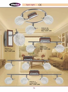 PAOLO-3G spot sufitowy plafon drewno+chrom lampa