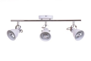 NOVUM-3WH biała lampa sufitowa spot styl loft industrial klosze metalowe ruchome ↔57cm ↗8cm  ↕18cm 3xGU10 hurt