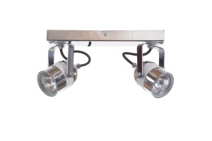 MILLENIUM-2CH chrom+biały lampa sufitowa spot styl loft industrial ruchome klosze ↔29cm ↗6cm ↕15cm 2xGU10 hurt