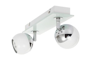 MATT-2R biały+chrom klasyczna lampa sufitowa spot klosze metalowe ruchome kule ↔28cm ↗7cm ↕16cm 2xGU10 hurt