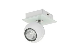MATT-1R biały+chrom klasyczna lampa ścienna kinkiet spot klosze metalowe ruchome kule ↔14cm ↕16cm 1xGU10 hurt