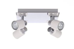 MARTIN-4R chrom+biały lampa sufitowa plafon spot klosze metalowe ruchome ↔ 32cm ↗32cm ↕13cm 4xGU10 hurt