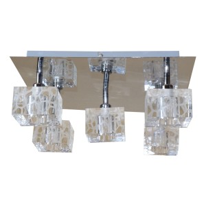 MARIA-5A chrom lampa sufitowa plafon klosze szklane ozdobne styl retro 5xG9 hurt