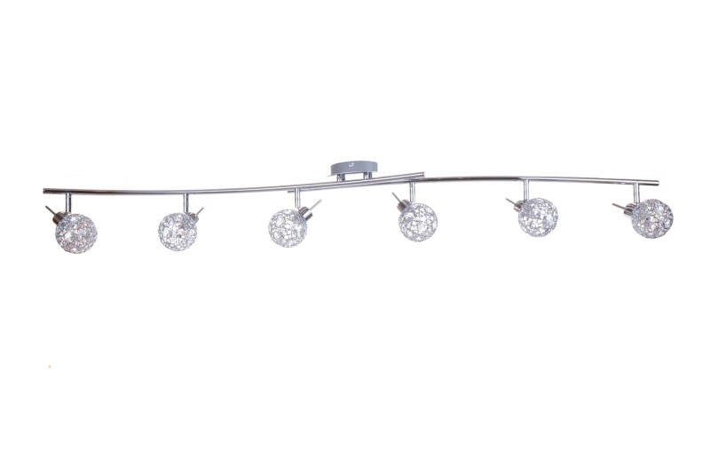 BERGEN-6 spot sufit kryształki chrom lampa 6xG9
