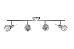 LUTON-4 chrom lampa sufitowa spot klosze metalowe ozdobne ruchome z kryształkami ↔68cm ↕16cm 4xG9 hurt  