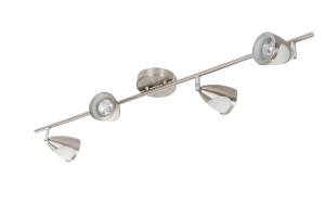 LUKE-4 satyna lampa sufitowa spot klosz metalowy z okienkiem ruchomy styl loft industrial ↔90cm  ↗11cm ↕15cm 4xGU10 