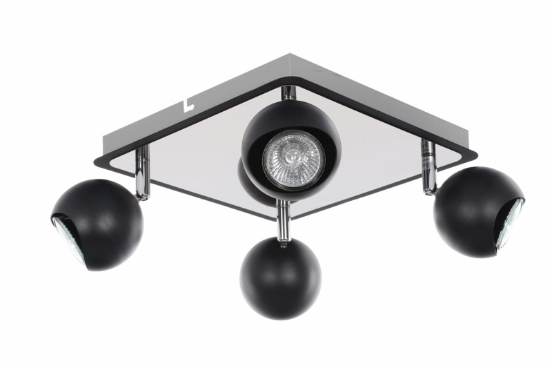 LORENZO-4R  spot czarny+chrom lampa 4xGU10