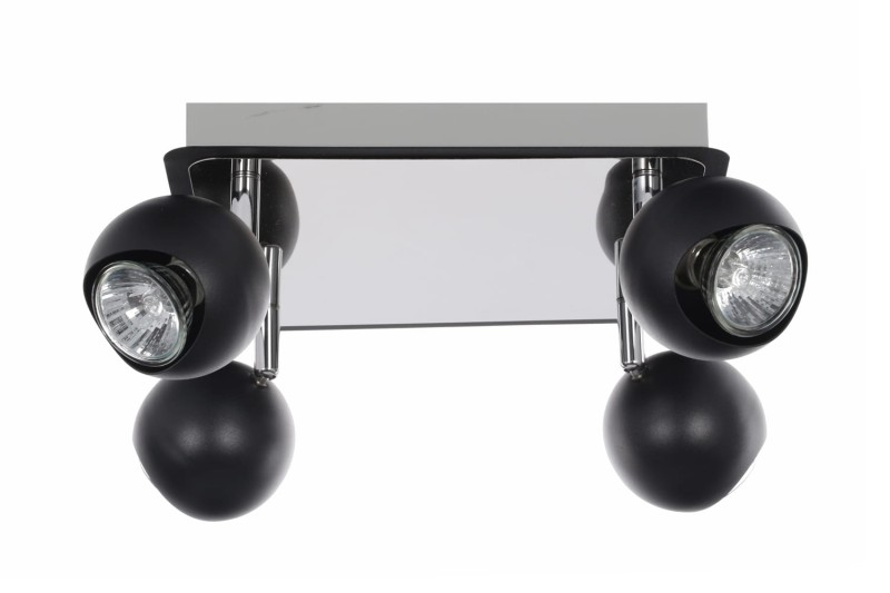 LORENZO-4R  spot czarny+chrom lampa 4xGU10
