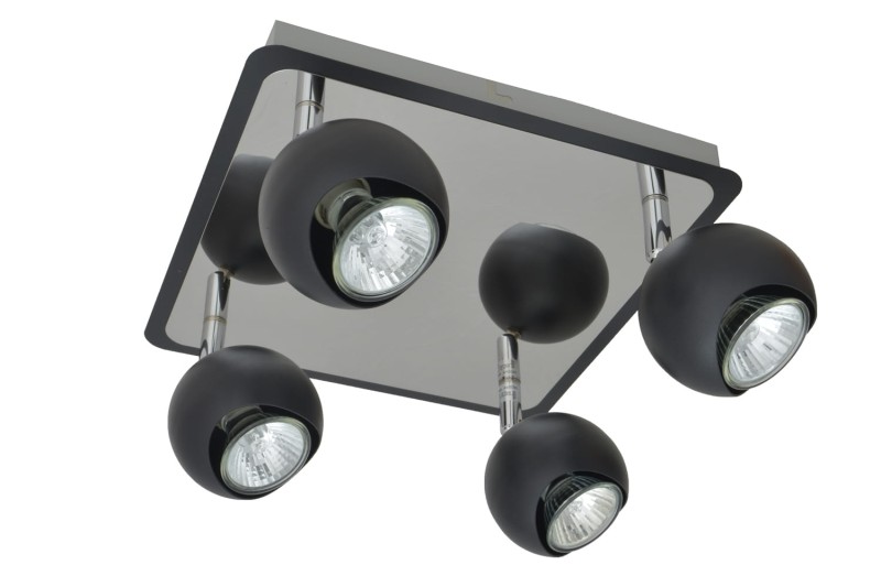 LORENZO-4R  spot czarny+chrom lampa 4xGU10