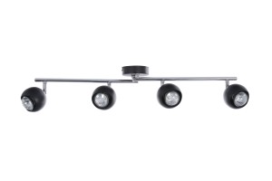 LORENZO-4 czarny+chrom lampa sufitowa spot  klosze metalowe ruchome styl modern ↔70cm ↕160cm 4xGU10 hurt