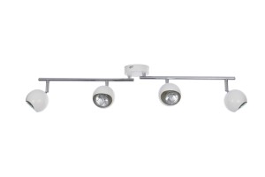 LORENZO-4 biały+chrom lampa sufitowa spot  klosze metalowe ruchome styl modern ↔70cm ↕160cm 4xGU10 hurt