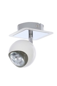 LORENZO-1 biały+chrom lampa ścienna kinkiet spot  klosze metalowe ruchome styl modern ↔10cm ↕140cm 1xGU10 hurt