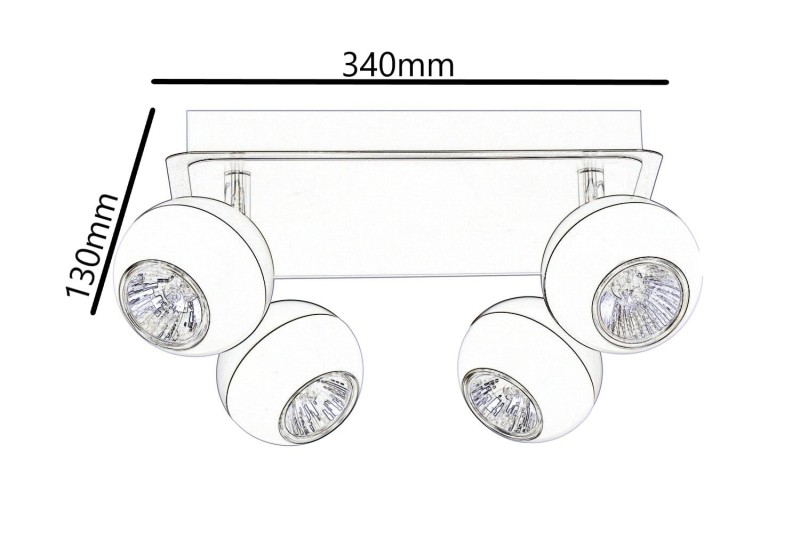 LOFT-4R spot sufitowy biały+czarny lampa GU10