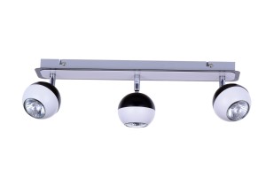 LOFT-3 biały/czarny lampa sufitowa spot klosze metalowe ruchome ↔47cm ↗8cm ↕18cm 3xGU10