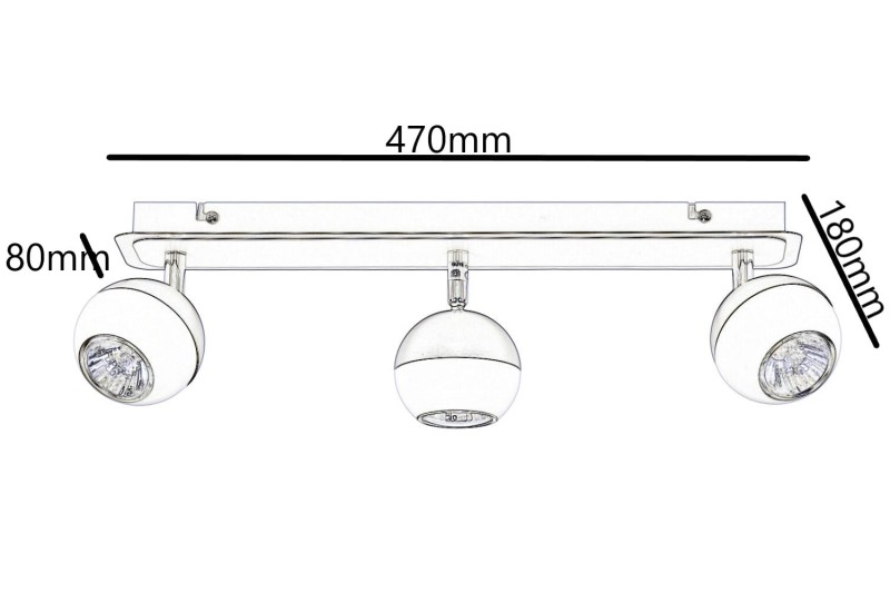 LOFT-3 spot kinkiet sufit biały+czarny lampa GU10