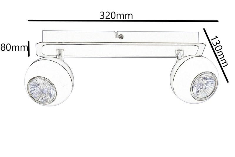 LOFT-2 spot kinkiet sufit biały+czarny lampa GU10
