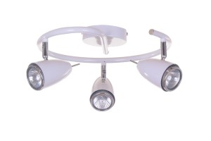 LIBERO-3G biała lampa sufitowa plafon spot klosze metalowe ruchome styl retro vintage Ø30cm ↕15cm  3xGU10 hurt