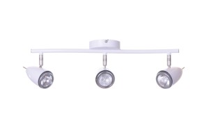 LIBERO-3 biała lampa sufitowa spot klosze metalowe ruchome styl retro vintage ↔46cm ↗10cm ↕14cm 3xGU10 hurt