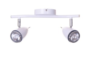 LIBERO-2 biała lampa sufitowa spot klosze metalowe ruchome styl retro vintage ↔31cm ↗10cm ↕15cm 2xGU10 hurt