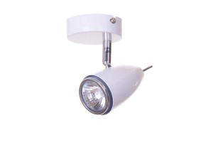LIBERO-1 biała lampa ścienna kinkiet spot klosz metalowy ruchomy styl retro vintage ↔14cm ↗8cm ↕13cm 1xGU10 hurt