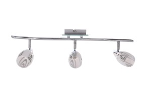 LEEDS-3 chrom lampa sufitowa spot klosze ozdobne szklane ruchome ↔60cm ↗10cm ↕20cm 3xE14 hurt