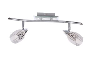 LEEDS-2 chrom lampa sufitowa spot klosze ozdobne szklane ruchome ↔43cm ↗10cm ↕20cm 2xE14 hurt
