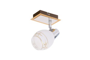 IWAN-1 kinkiet ściana gold/chrom lampa klosz szkło