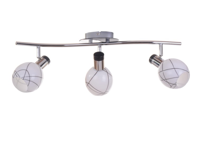 IDA-3 chrom/czarny lampa sufitowa spot klosz szkło
