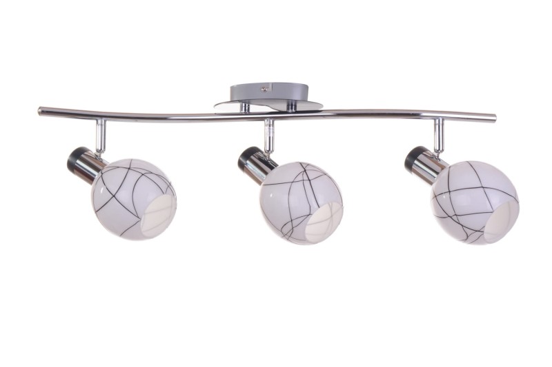 IDA-3 chrom/czarny lampa sufitowa spot klosz szkło