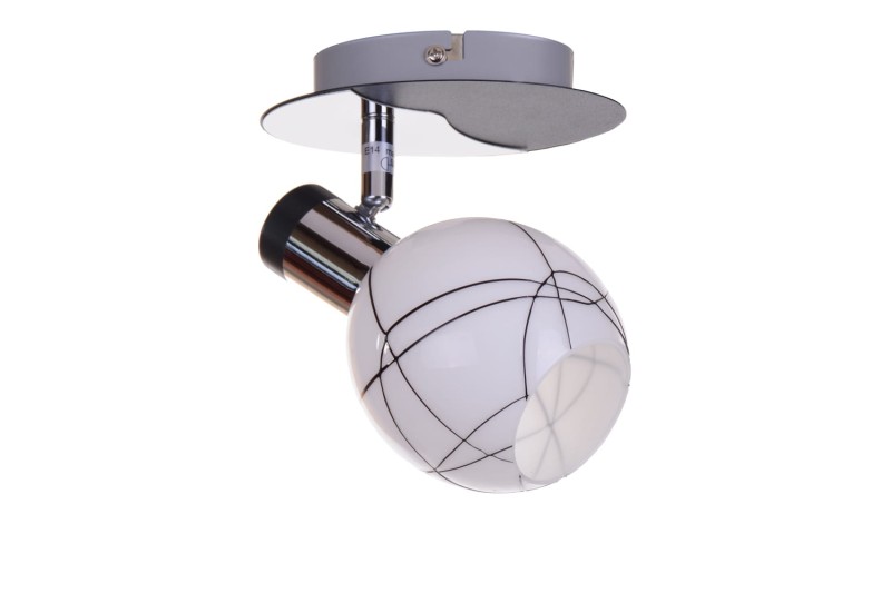 IDA-1C chrom/czarny lampa ścienna kinkiet szklo