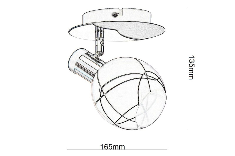 IDA-1C chrom/czarny lampa ścienna kinkiet szklo