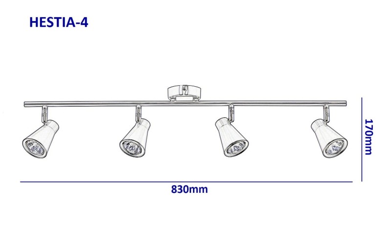 HESTIA-4 satin nickel lampa sufitowa spot 4xGU10