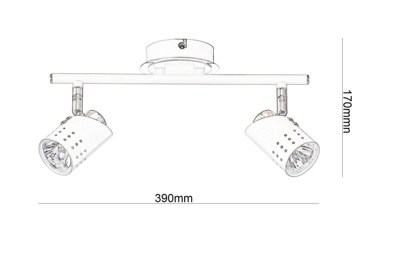 HELIOS-2 biały mat lampa sufitowa spot 2xGU10
