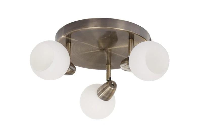 DAVID-3C antyczny mosiądz lampa sufitowa spot E14