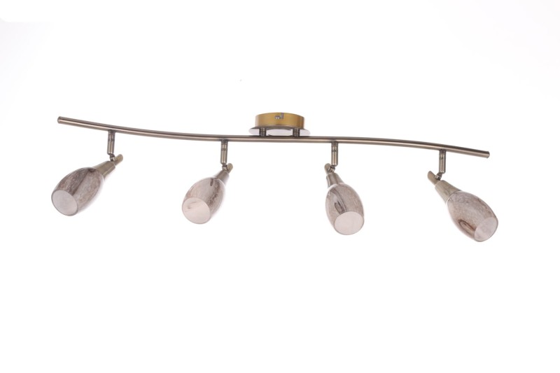 BRADFORD-4 antyczny mosiądz lampa sufit spot