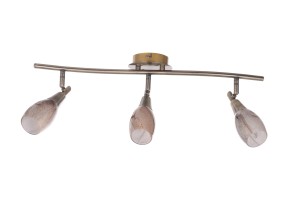 BRADFORD-3 antyk lampa sufitowa spot styl klasyczny klosz szklany bardzo ozdobny brązowy cętkowany 3xE14 