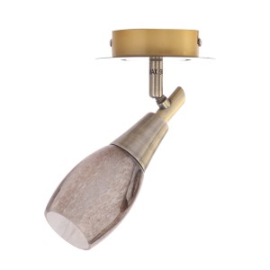 BRADFORD-1 antyk lampa sufitowa spot styl klasyczny klosz szklany bardzo ozdobny brązowy cętkowany 1xE14