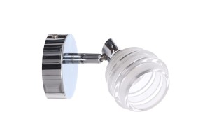BOLTON-1 chrom lampa ścienna kinkiet spot styl klasyczny klosz ruchomy ozdobny ze szkła 1xG9