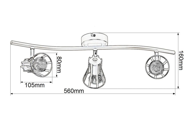 ALVARO-3 khaki lampa sufitowa spot