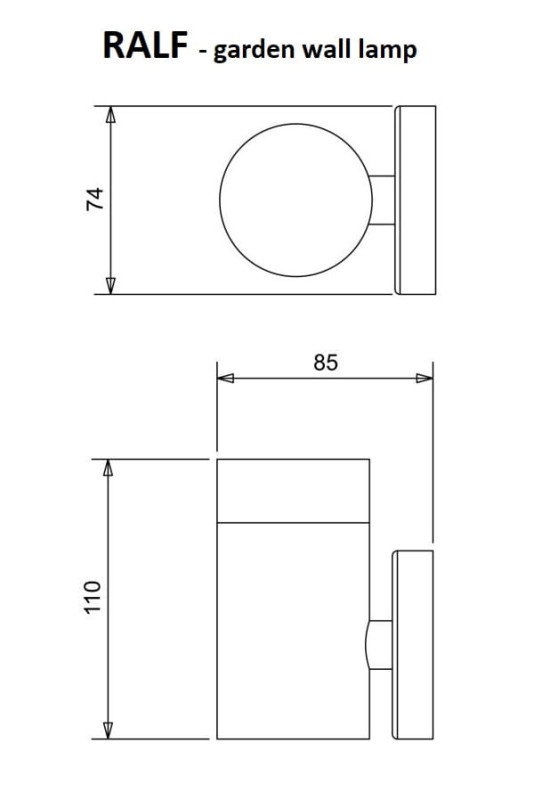 RALF kinkiet ścienny ogród inox IP44 1xGU10