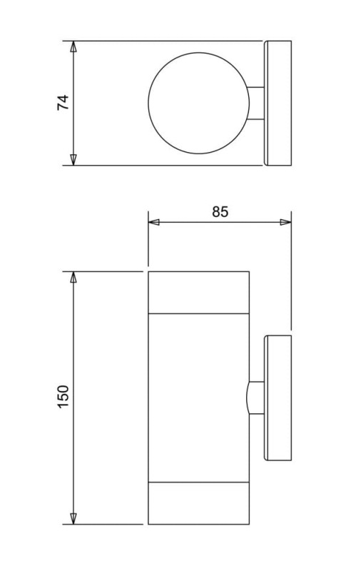 MARKUS-K2 inox lampa ogród kinkiet podwójny IP44