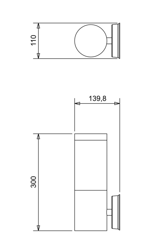 ELZA-K inox lampa ogrodowa ścienna kinkiet 1xE27
