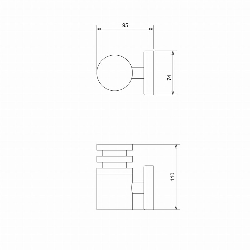 BEN-K1 LED inox akryl kinkiet ściana 1,2W IP44