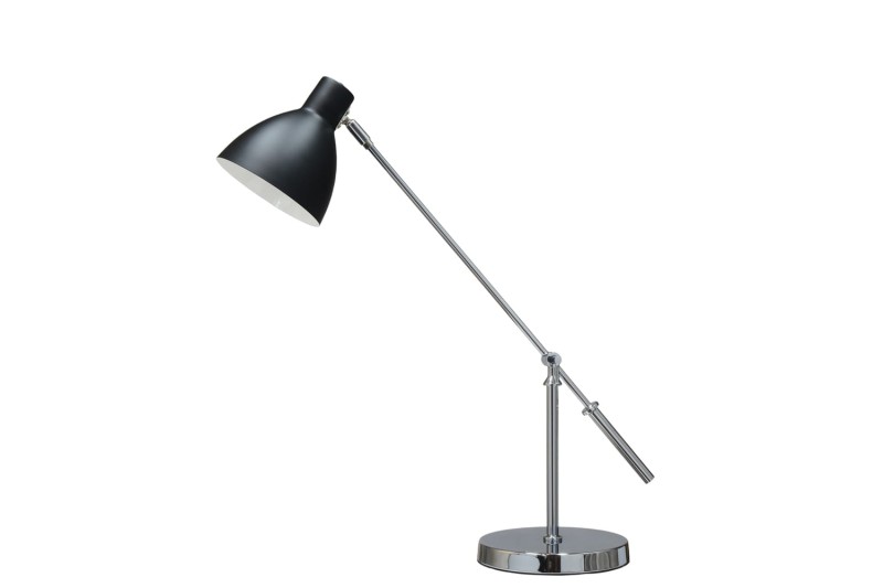 PABLO czarny+chrom lampa biurkowa E27-1*40W bez ża