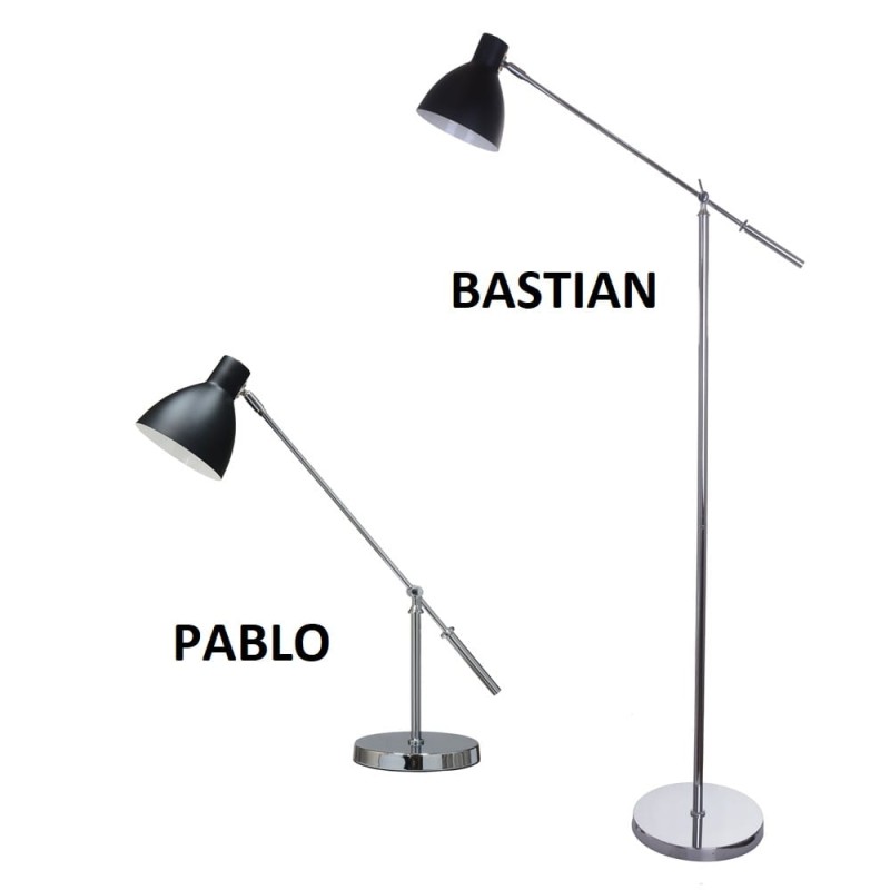 PABLO czarny+chrom lampa biurkowa E27-1*40W bez ża