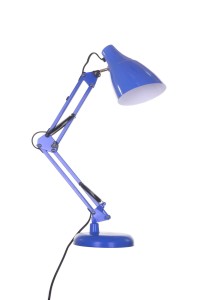 MT-509 niebieska lampka biurkowa podstawa/klips na półkę lub blat styl "architekt" industrial vintage retro ↕max 59cm ↔24cm 1xE27 hurt