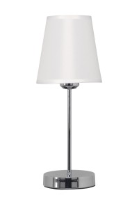 MT-507 satyna klasyczna lampka stołowa klosz tkanina biała Ø15cm ↕38cm 1xE27