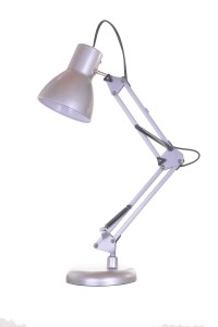 MT-504 srebrna lampka biurkowa podstawa/klips na półkę lub blat styl "architekt" industrial vintage retro ↕max 59cm ↔25cm 1xE27 hurt