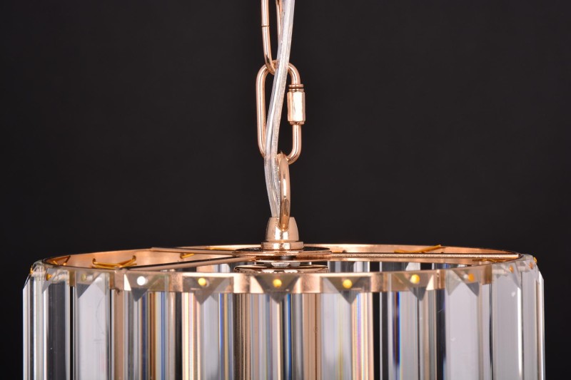 TEBE-320 FGD lampa sufitowa wisząca  kolor złoty klosz szkło szlifowane a'la kryształki styl glamour 3xE27 ↔32cm  ↕120cm hurt